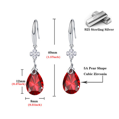925 Silver 5A CZ Diamond Four Leaf Clover Dangle Earring