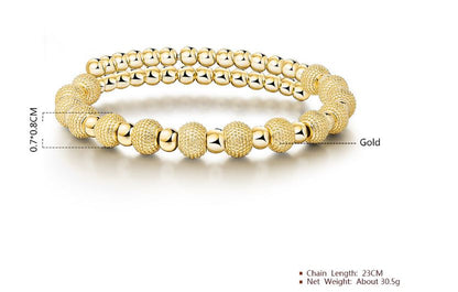 Gold Plated Elegant Sand Beads Bangle Bracelet