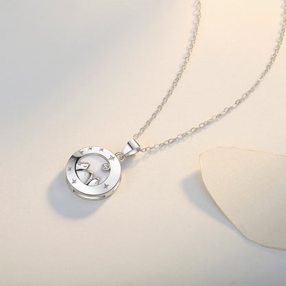 925 Silver Natural Shell CZ Pendant Necklace