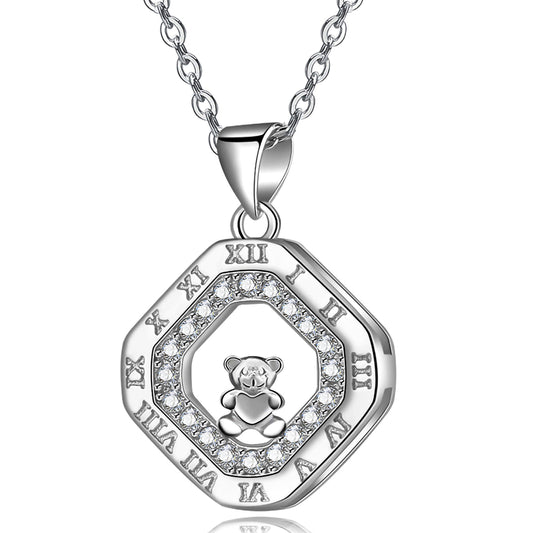 925 Silver Roman Numeral Cross Pendant Necklace