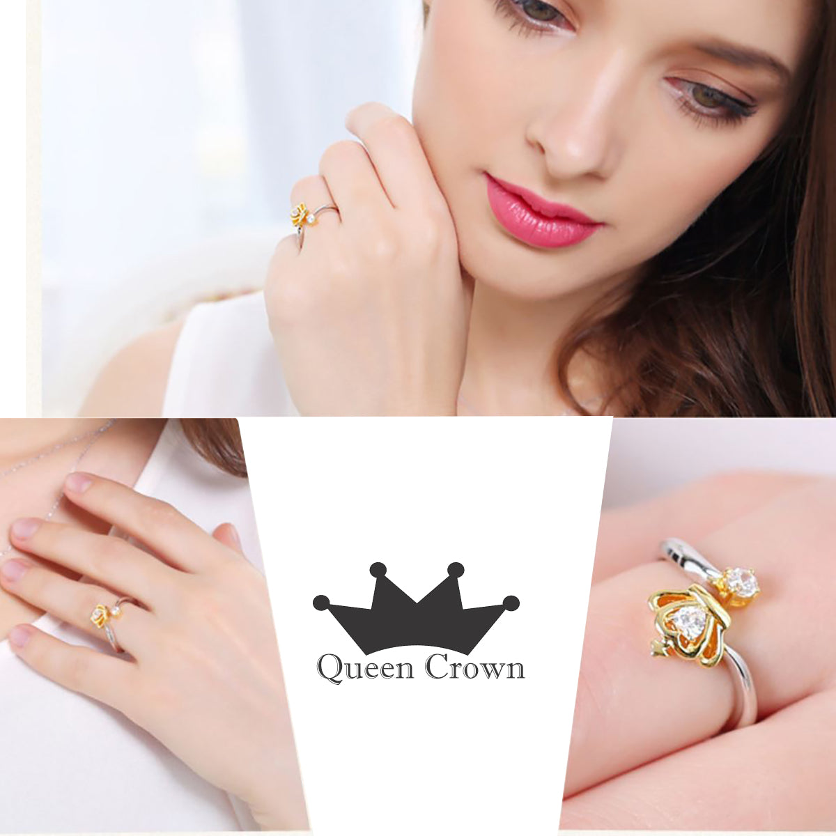14k Gold Plated Princess Crown Ring