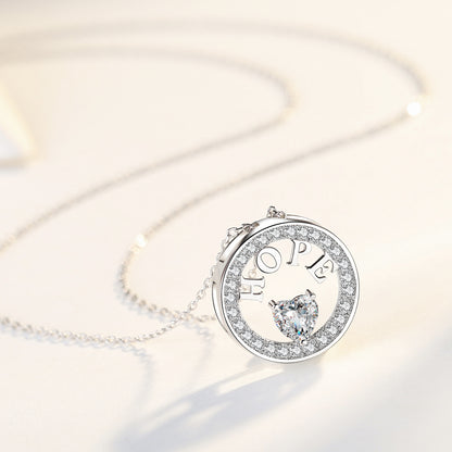 Sterling Silver Timeless HOPE Pendant Necklace