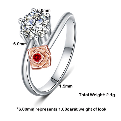 S925 Sterling Silver Plum Promise Engagement Ring