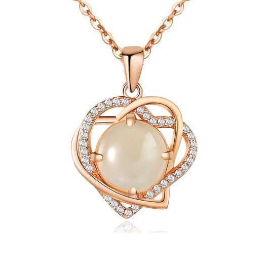Moonstone Heart Shape Pendant Necklace