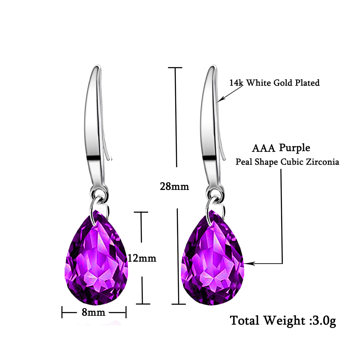 Naked Drill Pear Shape Swarovski Element Crystal Dangle Earrings